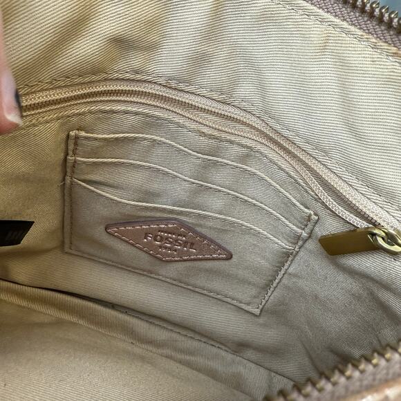 FOSSIL Rose Gold Piper Toaster Metallic Leather Crossbody Purse Shoulder Bag - Picture 10 of 14